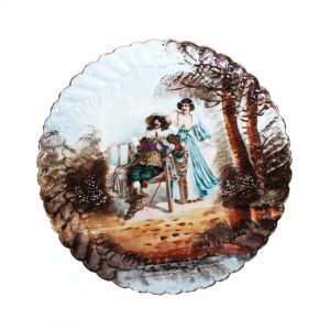 Rococo stiliaus sieninė porcelianinė lėkštė 19 a. pab.