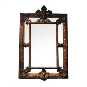 Napoleon III antikvarinis veidrodis su originaliu  facetuotu  stiklu.