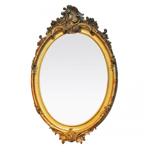 Auksuotas rococo stiliaus veidrodis