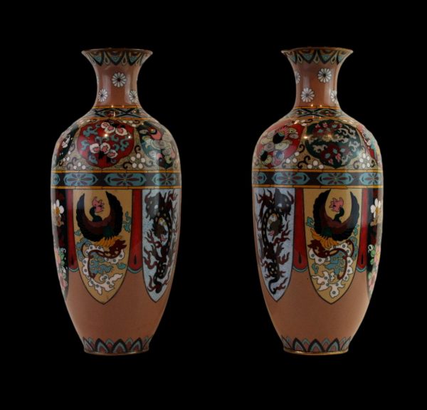 Kiniškos antikvarinės Cloisonne vazos