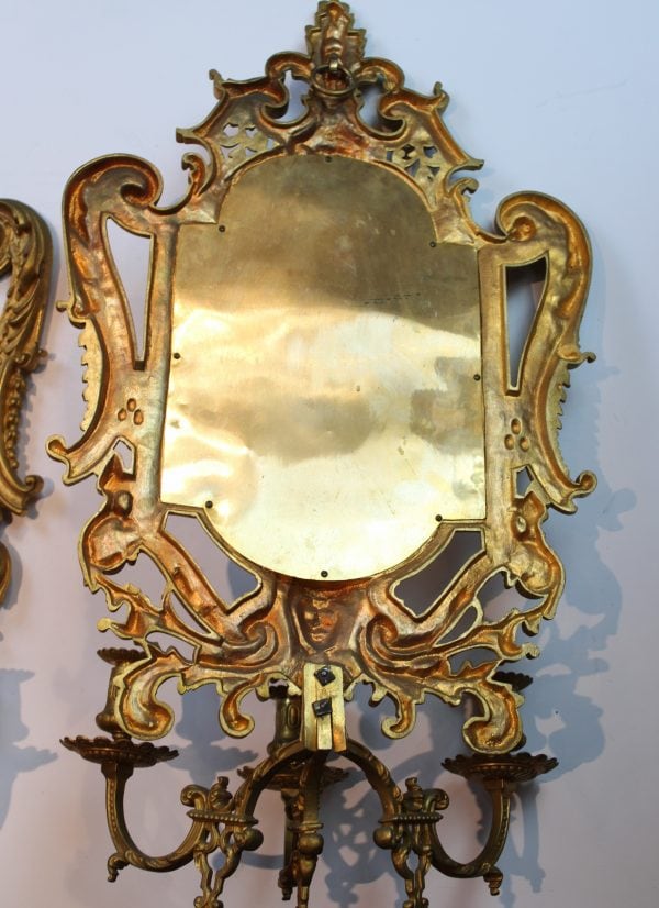 Napoleon III sieninės žvakidės su veidrodžiu