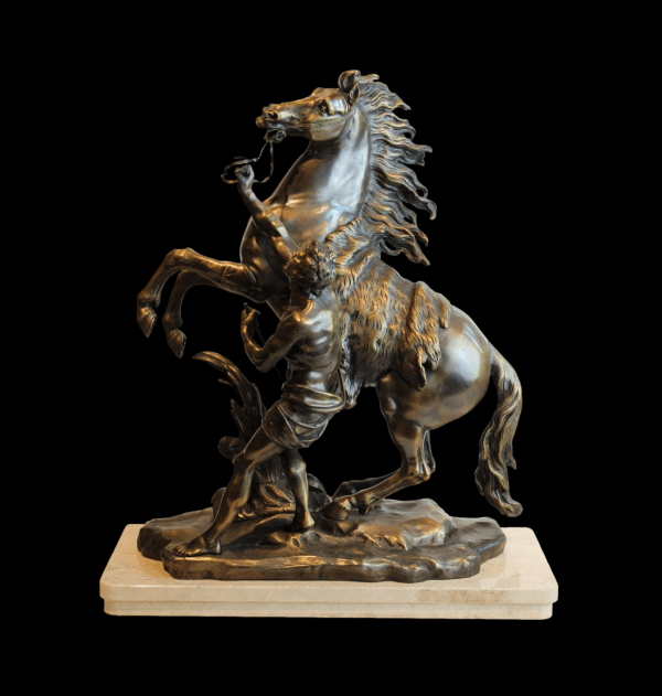 Antikvarinė bronzinė G. Coustou skulptūra “Marly žirgas”