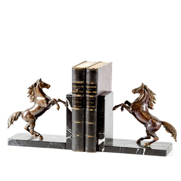 Art Deco stiliaus skulptūros – knygų atramos “Žirgai”