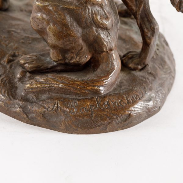 Antikvarinė P. A. Laplanche bronzinė skulptūra “Aviganiai”