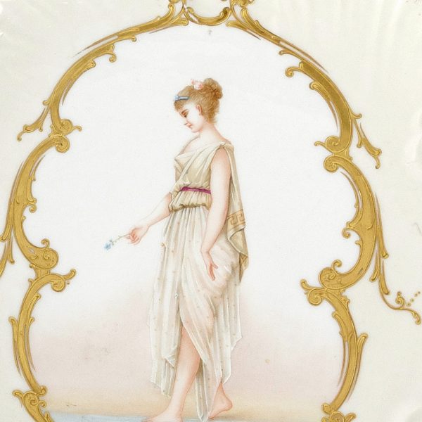 Rococo stiliaus porcelianinės lėkštės