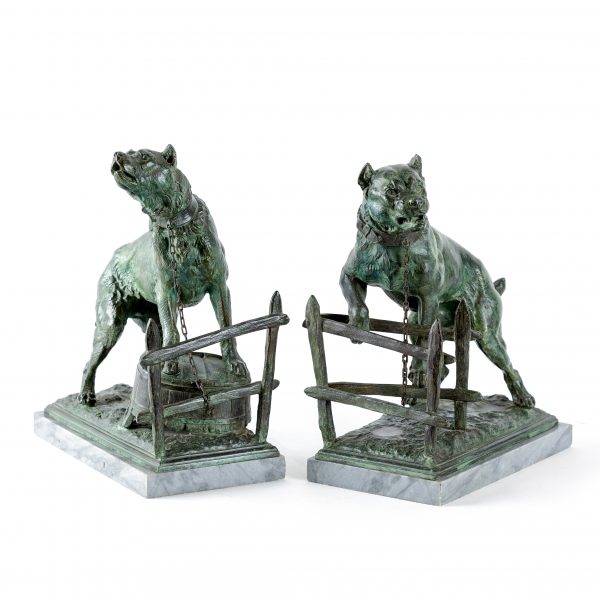Skulptūros - knygų atramos "Sarginiai šunys"