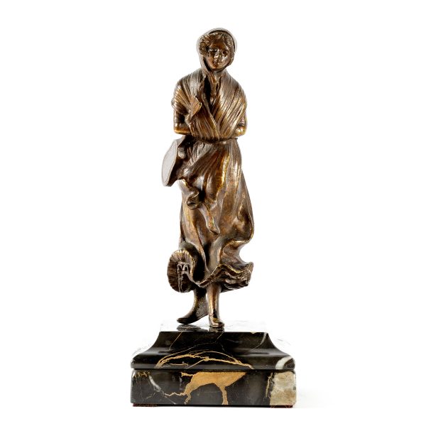 Art Deco bronzinė skulptūra "Muzikantė"