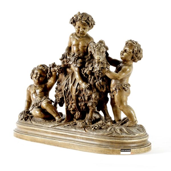 Itališka terakotos skulptūra "Žaidžiantys vaikai"