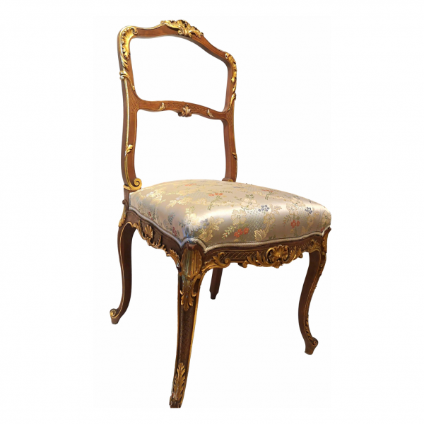 Rococo stiliaus raudonmedžio kėdės