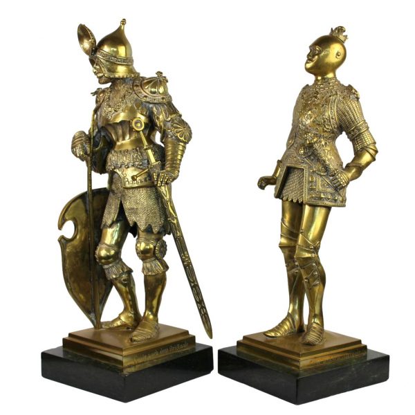 Bronzinės skulptūros " Anglijos Karalius Artūras ir Teodorikas Didysis"