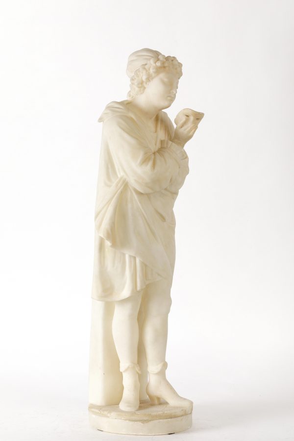 Alebastro skulptūra "Žmogus su kauke"