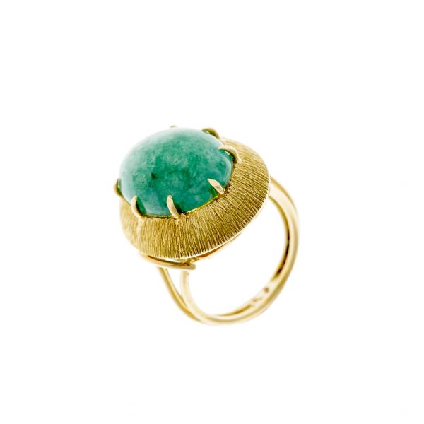 Auksinis žiedas su nefritu