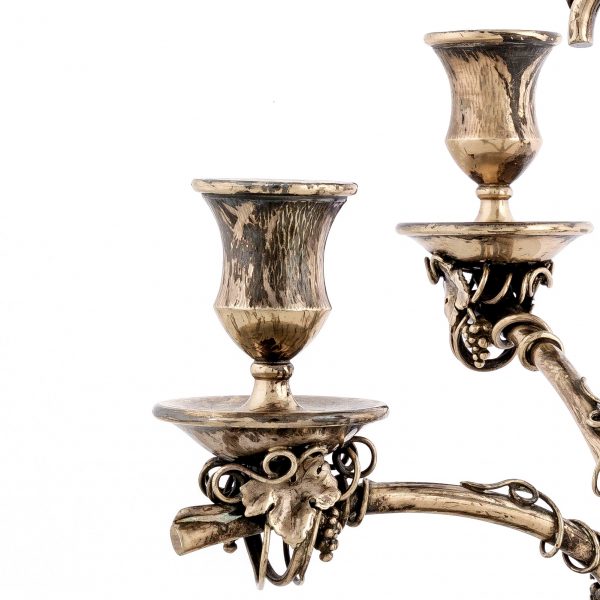 Art Nouveau stiliaus sidabrinė žvakidė