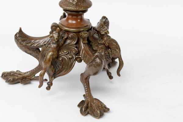 Jules Moigniez Napoleon III stiliaus bronzinės žvakidės