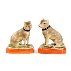 Antikvarinės L&M porcelianinės figūrėlės "Šunys"