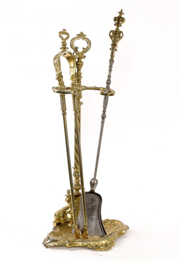 Liudviko XVI -ojo stiliaus žalvariniai židinio aksesuarai