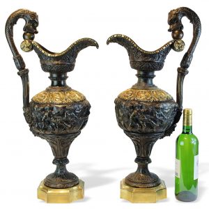 Napoleon III stiliaus bronzinės vazos