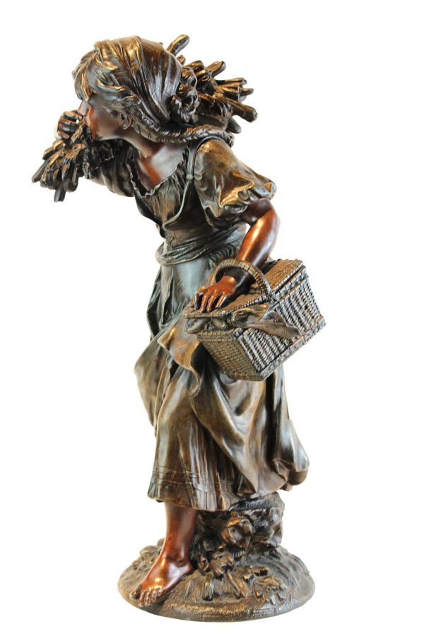 Auguste Moreau bronzinė skulptūra "Žabų rinkėja"