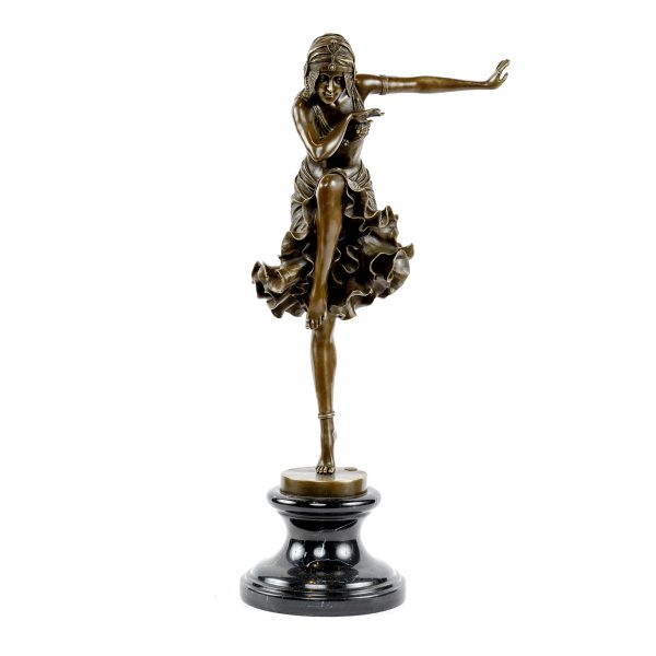 D. H. Chiparus Art Deco bronzinė skulptūra „ Indijos šokėja“