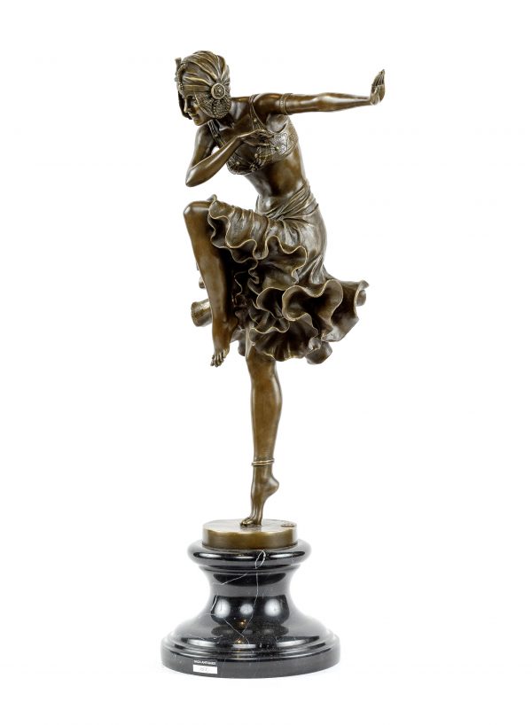D. H. Chiparus Art Deco bronzinė skulptūra „ Indijos šokėja“