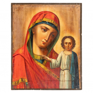 Rusiška ikona Kazanės Dievo Motina. 19 a. vid.