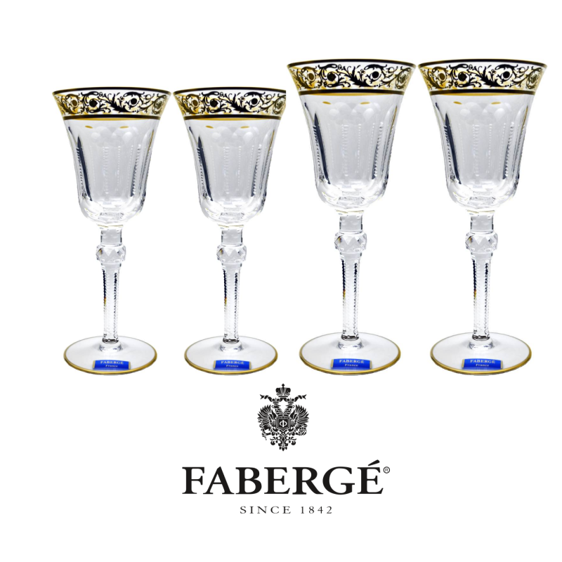 FABERGE’ HERMITAGE krištolinės taurės. 20 a.