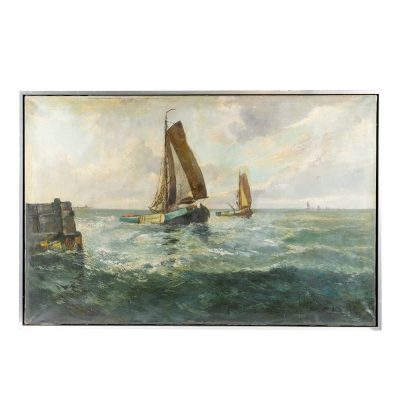 C. de Bruin marinistinis peizažas 20 a. pr.