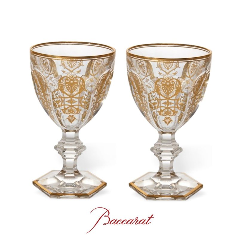 BACCARAT „Harcourt Empire“ didelės krištolinės vyno taurės, 20 a. II pusė
