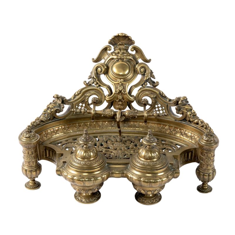 Napoleon III stiliaus bronzinė rašalinė, 19 a.