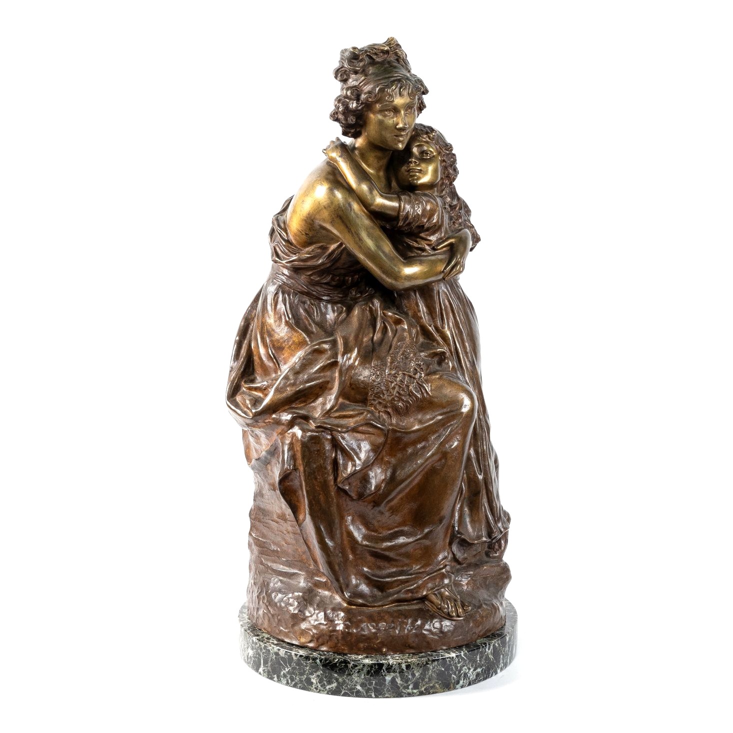 M. Charny bronzinė skulptūra „Madame Vigée Le Brun su dukra Julie“, apie 1900 m. - Image 6